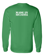 Made In NS ( White Lettering) Left Chest and Back Long Sleeve Tee - Unisex