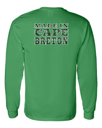 Made In Cape Breton Tartan Left Chest and Back Long Sleeve Tee