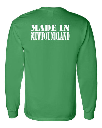 Made In Newfoundland ( White Lettering) Left Chest and Back Long Sleeve