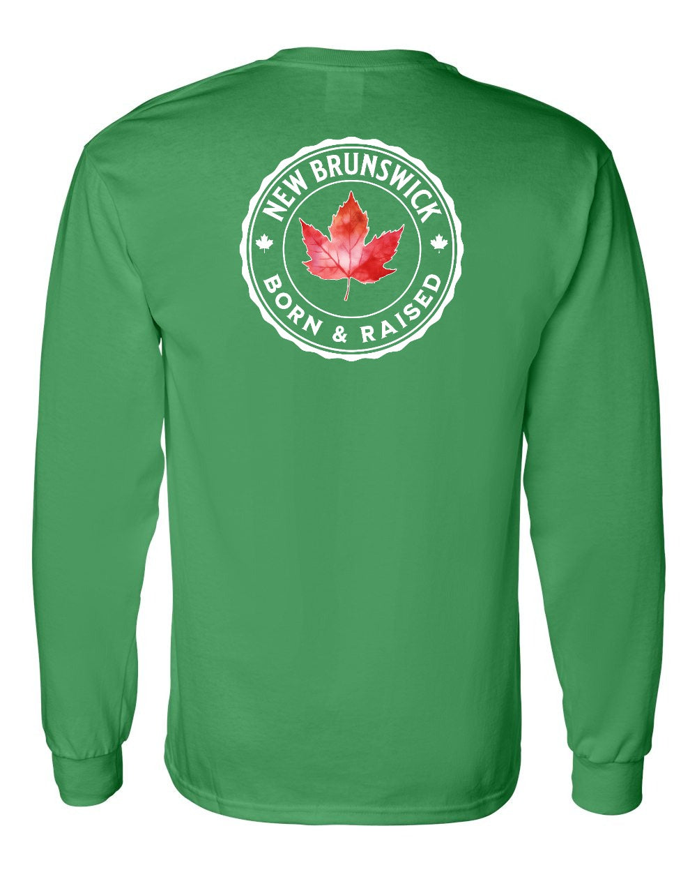 Born and Raised NB Left Chest and Back Long Sleeve - Gildan Canada (sewn Internationally) - Unisex