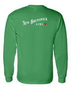 NB Girl Red Heart Left Chest and Back Long Sleeve Tee - Unisex