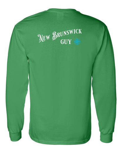 New Brunswick Guy blue Left Chest and Back Long Sleeve Tee