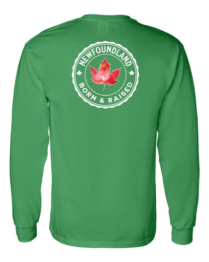 Born and Raised Newfoundland Left Chest and Back Long Sleeve