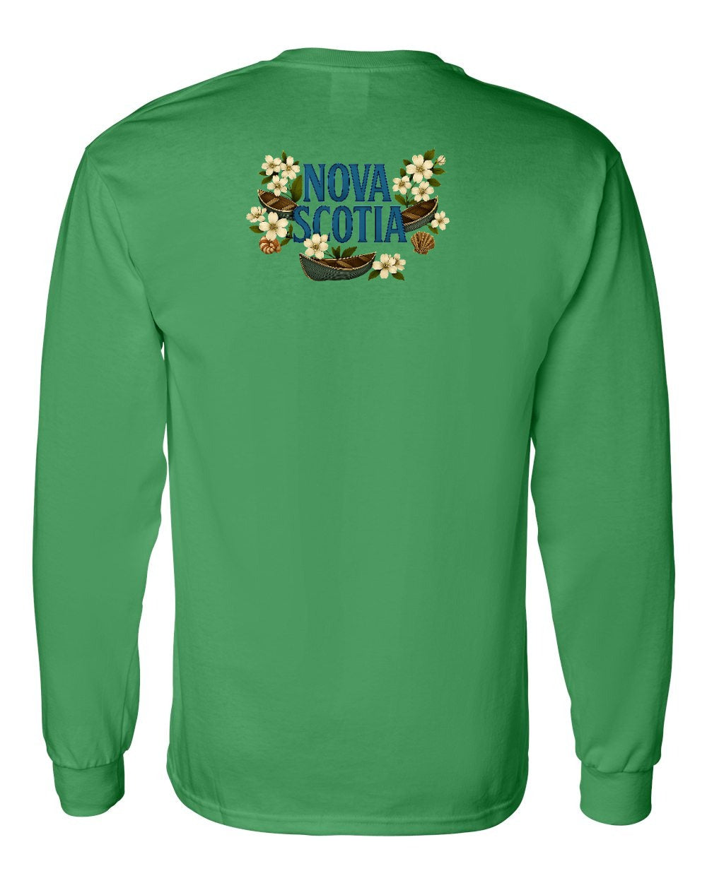 Nova Scotia Flowers Left Chest and Back Long Sleeve Tee