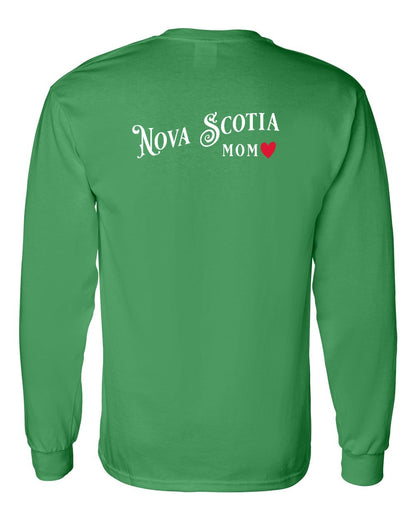 Nova Scotia Mom Left Chest and Back Long Sleeve Tee