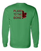 Plaid to the Bone Stacked Leaf Left Chest and Back Long Sleeve - Gildan Canada (sewn Internationally) - Unisex
