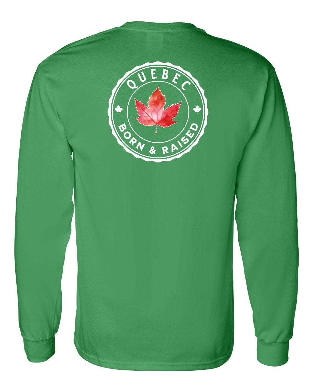 Born and Raised Quebec Left Chest and Back Long Sleeve - Gildan Canada (sewn Internationally) - Unisex