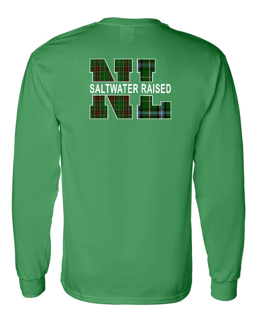 NFLD and Labrador Saltwater Left Chest and Back Long Sleeve Tee - Unisex