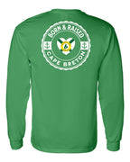 Born and Raised CB Heart Flag Left Chest & Back Long Sleeve Tee - Unisex