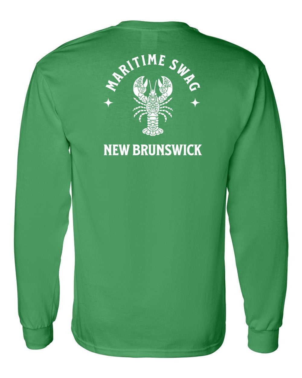 Maritime Swag New Brunswick Mandala white Lobster Left Chest and Back Long Sleeve Tee