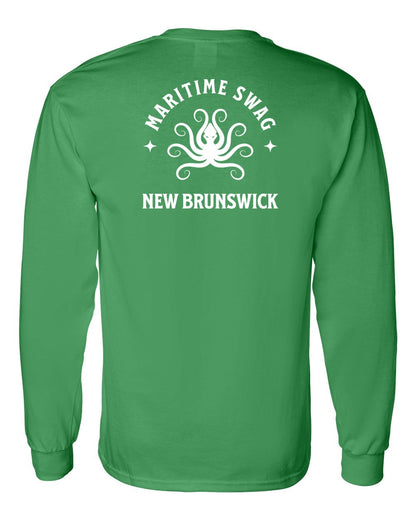 Maritime Swag New Brunswick Octopus Left Chest and Back Long Sleeve Tee