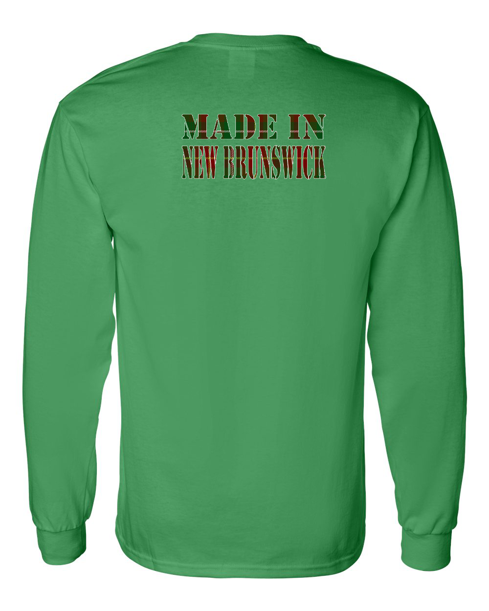 Made In NB ( Tartan Lettering) Left Chest and Back Long Sleeve Tee - Unisex