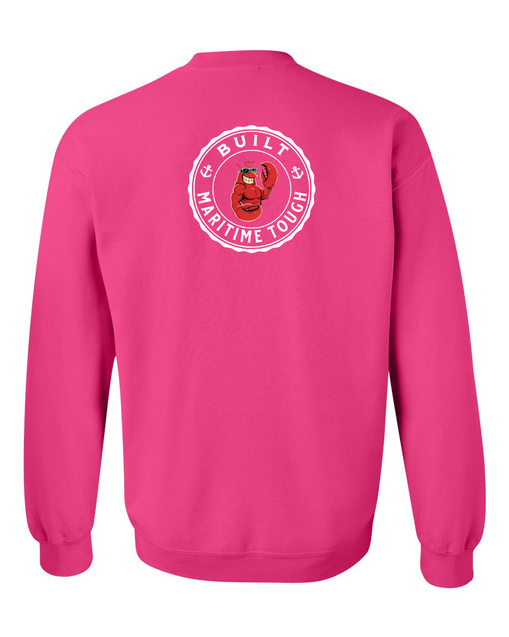 Built Maritime Tough Lobster Left Chest and Back Crewneck Sweatshirt - Unisex