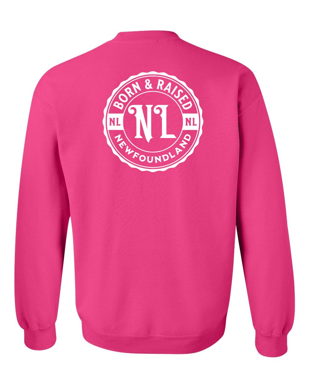 Born & Raised Newfoundland Left Chest and Back Crewneck Sweatshirt