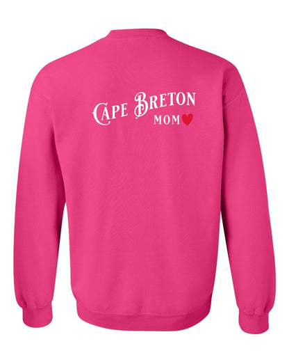 Cape Breton Mom Left Chest and Back Crewneck Sweatshirt