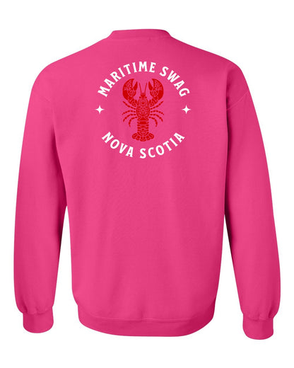 Maritime Swag Nova Scotia Mandala Red Lobster Left Chest and Back crew-neck