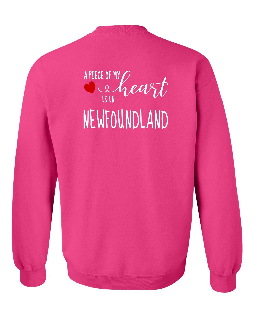 A piece of My heart in Newfoundland (Red Heart) Left Chest and Back Crewneck Sweatshirt