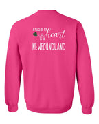 A piece of My heart in NFLD Tartan Heart Left Chest and Back Crewneck Sweatshirt - Unisex