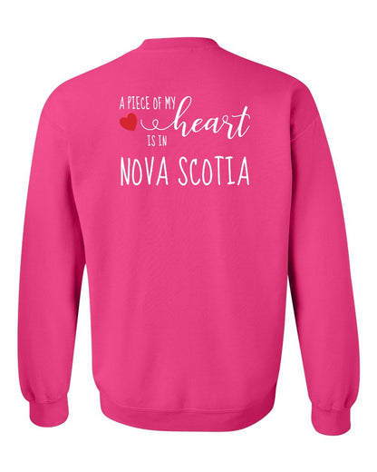 A piece of My heart in Nova Scotia (Red Heart) Left Chest and Back crew-neck