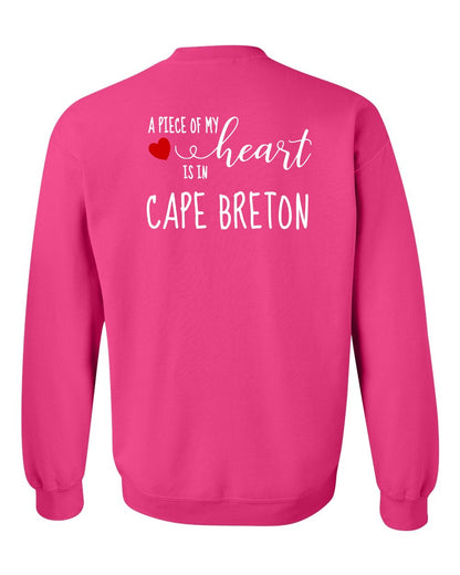 A piece of My heart in Cape Breton (Red Heart) Left Chest and Back Crewneck Sweatshirt