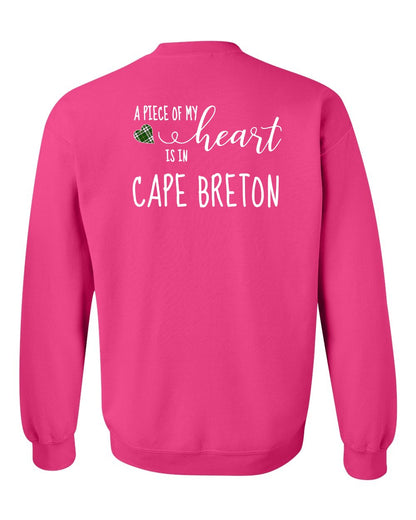 A piece of My heart in Cape Breton (Tartan Heart) Left Chest and Back Crewneck Sweatshirt