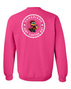 Canadiano just Coffee EH! Rosie Sunglasses Left Chest and Back Crewneck Sweatshirt - Gildan Canada (sewn Internationally) - Unisex