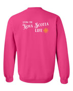 Living the NS Life yellow Left Chest and Back Crewneck Sweatshirt - Unisex