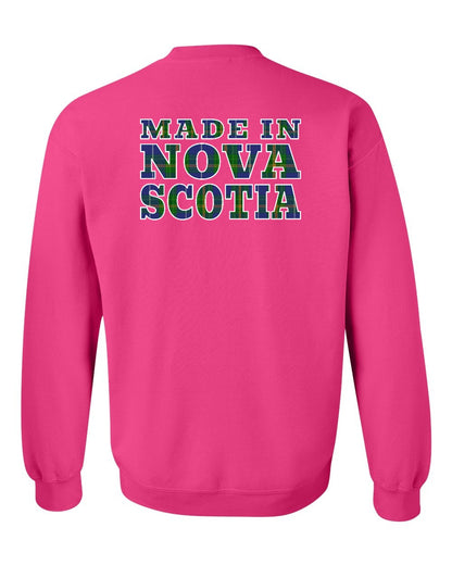 Made In Nova Scotia ( Tartan Lettering) Left Chest and Back crew-neck