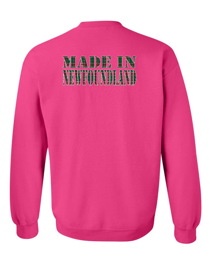 Made In Newfoundland ( Tartan Lettering) Left Chest and Back Crewneck Sweatshirt