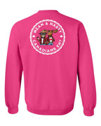 Mean & Nasty Canadians Eh! Left Chest and Back Crewneck Sweatshirt - Gildan Canada (sewn Internationally) - Unisex