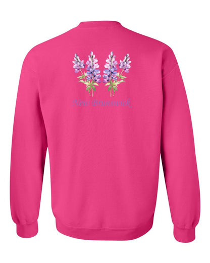 New Brunswick Lupins Left Chest and Back Crewneck Sweatshirt
