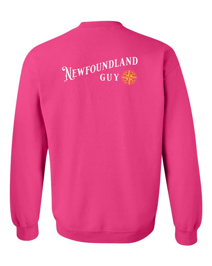Newfoundland Guy yellow Left Chest and Back Crewneck Sweatshirt