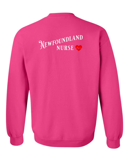 Newfoundland Nurse Left Chest and Back Crewneck Sweatshirt