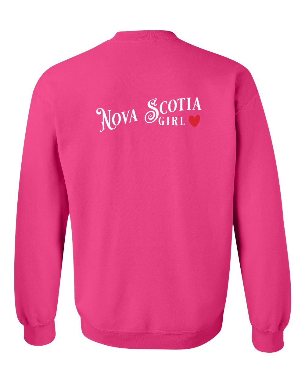 NS Girl Red Heart Left Chest and Back Crewneck Sweatshirt - Unisex