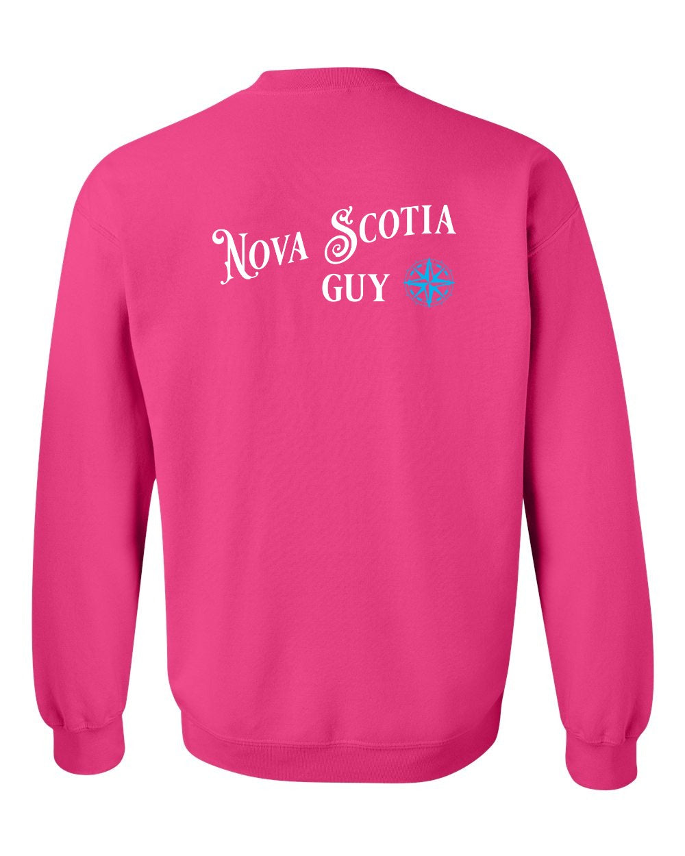 Nova Scotia Guy blue Left Chest and Back crew-neck