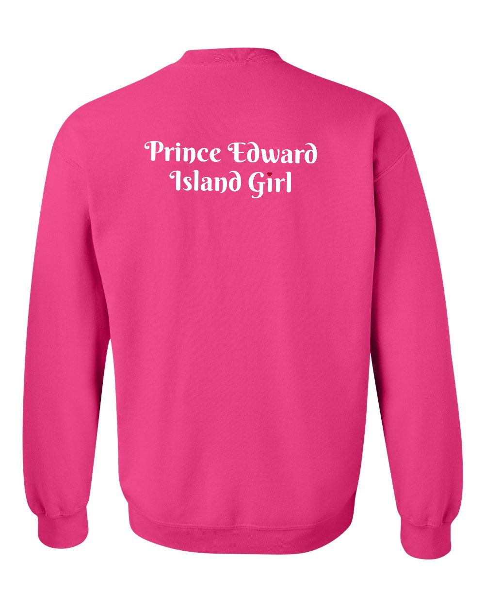 PEI Girl Heart Dot Left Chest & Back Crewneck Sweatshirt - Unisex