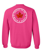 Proud Mean & Nasty Leaf Left Chest and Back Crewneck Sweatshirt - Gildan Canada (sewn Internationally) - Unisex