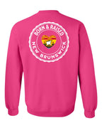 Born and Raised NB Heart Flag Left Chest & Back Crewneck Sweatshirt - Unisex