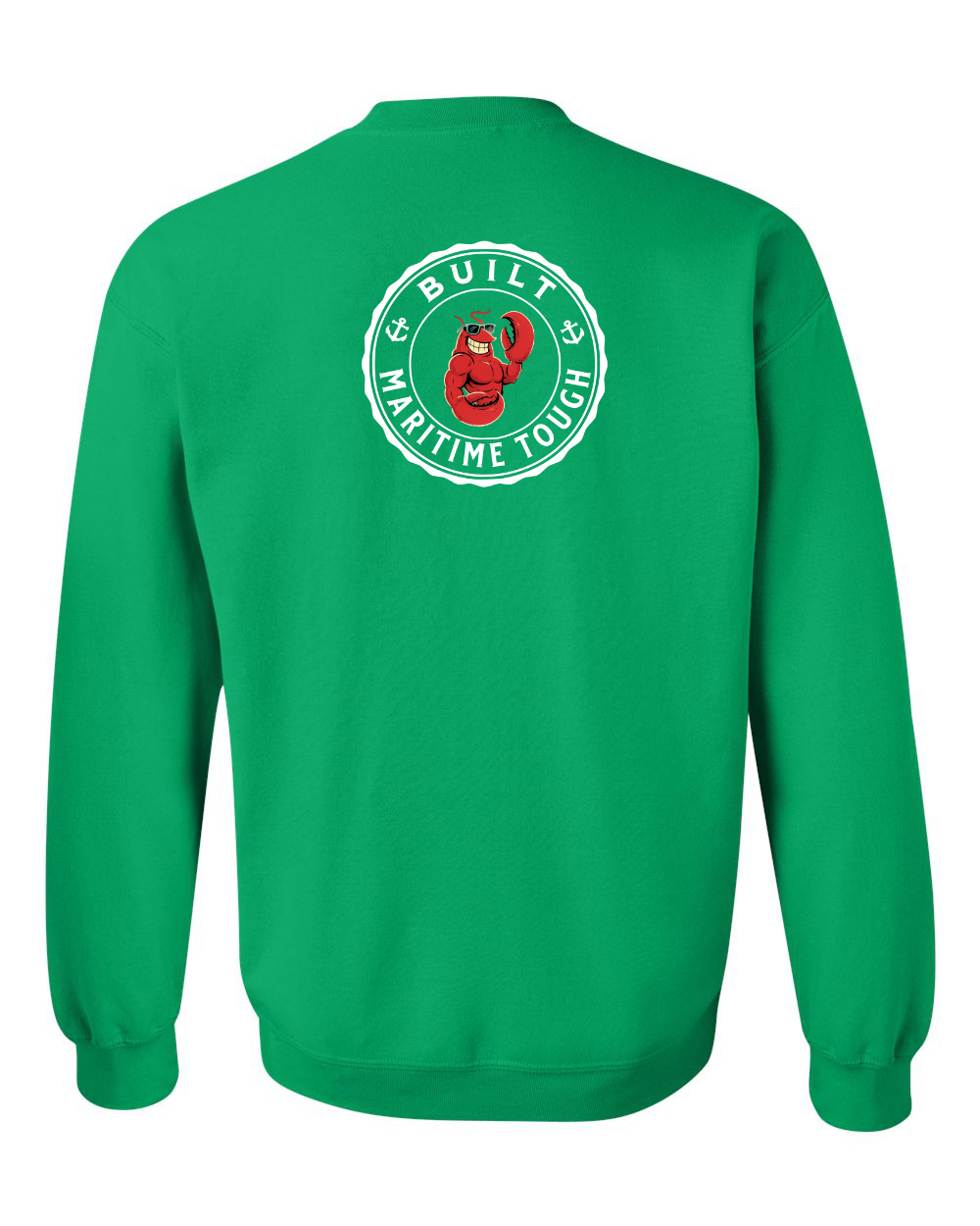 Built Maritime Tough Lobster Left Chest and Back Crewneck Sweatshirt - Unisex