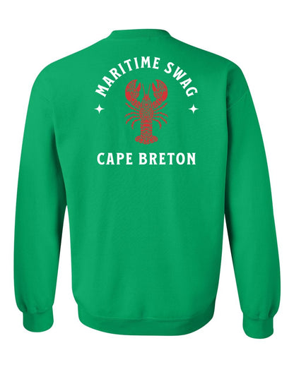 Maritime Swag Cape Breton Mandala Red Lobster Left Chest and Back Crewneck Sweatshirt