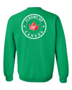 Elbows up Leaf Left Chest and Back Crewneck Sweatshirt - Gildan Canada (sewn Internationally) - Unisex