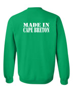 Made In CB White Left Chest and Back Crewneck Sweatshirt - Unisex