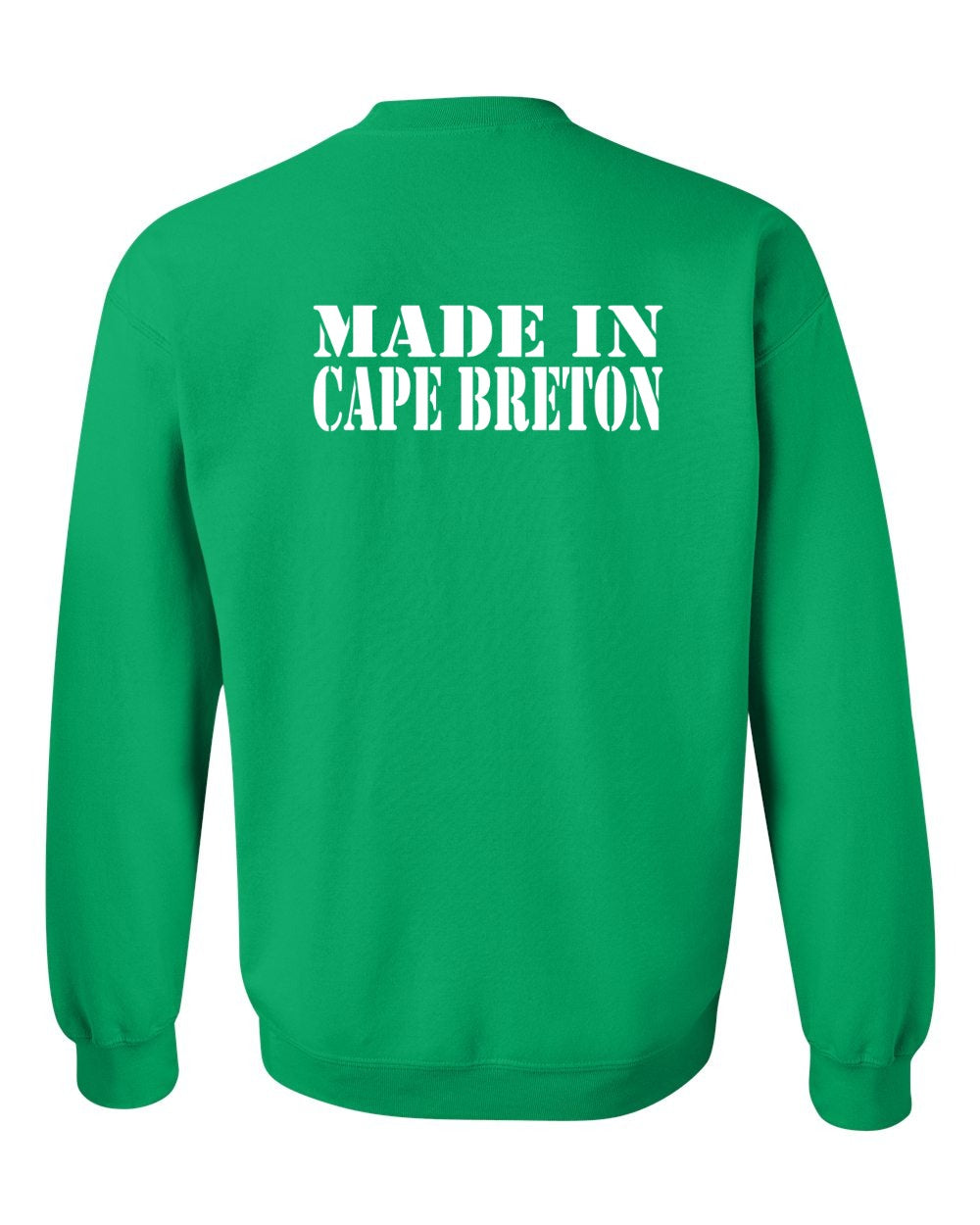 Made In CB White Left Chest and Back Crewneck Sweatshirt - Unisex