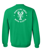 Maritime Swag NS Mandala white Lobster Left Chest and Back Crewneck Sweatshirt - Unisex