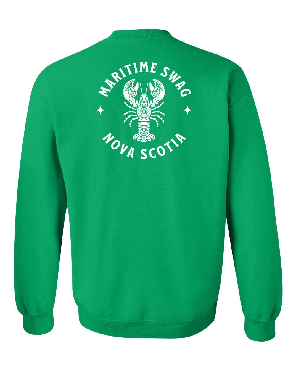 Maritime Swag Nova Scotia Mandala white Lobster Left Chest and Back crew-neck