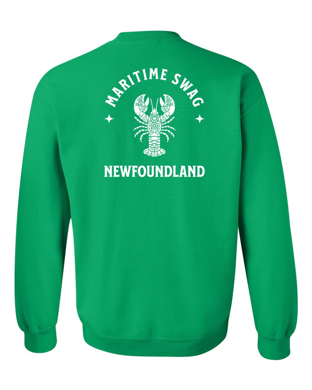 Maritime Swag Newfoundland Mandala white Lobster Left Chest and Back Crewneck Sweatshirt