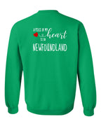 A piece of My heart in NFLD (Red Heart) Left Chest and Back Crewneck Sweatshirt - Unisex