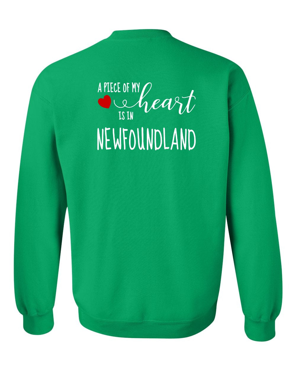 A piece of My heart in Newfoundland (Red Heart) Left Chest and Back Crewneck Sweatshirt