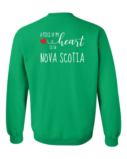 A piece of My heart in Nova Scotia (Red Heart) Left Chest and Back crew-neck