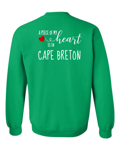 A piece of My heart in Cape Breton (Red Heart) Left Chest and Back Crewneck Sweatshirt